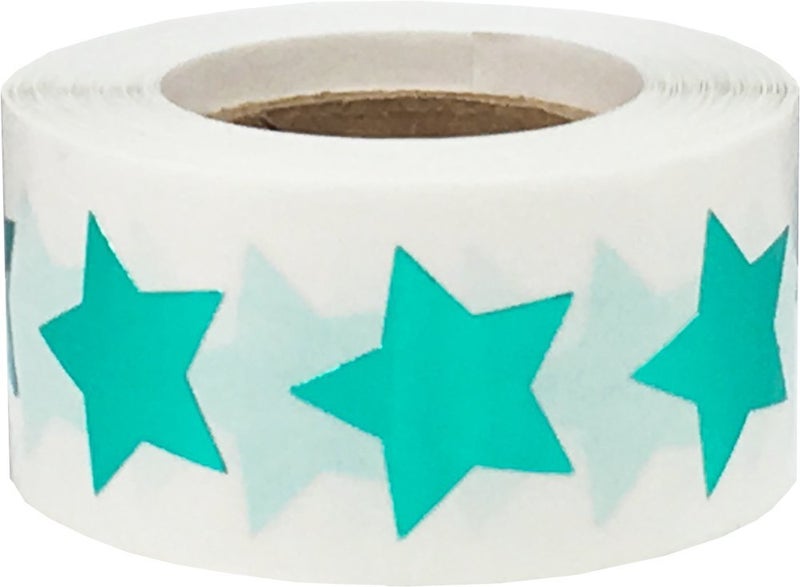 InStockLabels.com Metallic Green Star Shape Stickers 0.75 Inch 500 Adhesive Labels - Image 2